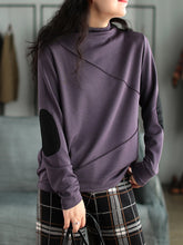Women Stitching Loose Pullover Bottoming Shirt